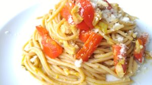 Read more about the article Spaghetti complets au thon, poivrons, curcuma, thym et paprika.