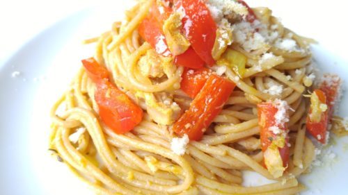 You are currently viewing Spaghetti complets au thon, poivrons, curcuma, thym et paprika.